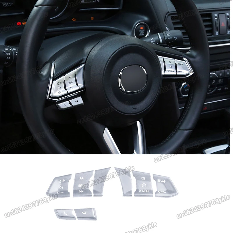 car steering wheel button trims cover sticker for mazda 3 axela mazda3 cx-5 cx5 cx-8 cx8 2017 2018 2019 2020 2021 2022 styling