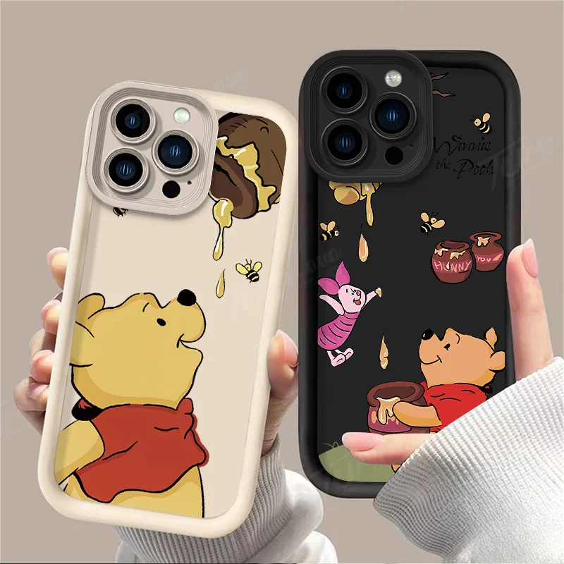 Disney Honey Winnie the Pooh Case for iPhone 14 15 Pro Max 13 12 11 X XS XR 7 8 Plus SE 2020 Matte Printing Silicone Back Cover