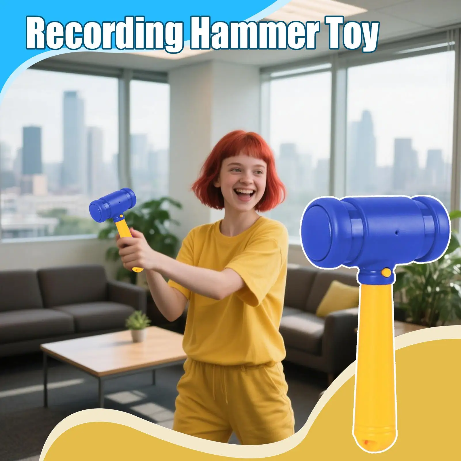 Piepend hamerspeelgoed Grappige opnamehamer voor baby Educatief bonzend speelgoed Indoor Games voor zintuiglijk spelen Voorschoolse vakantie