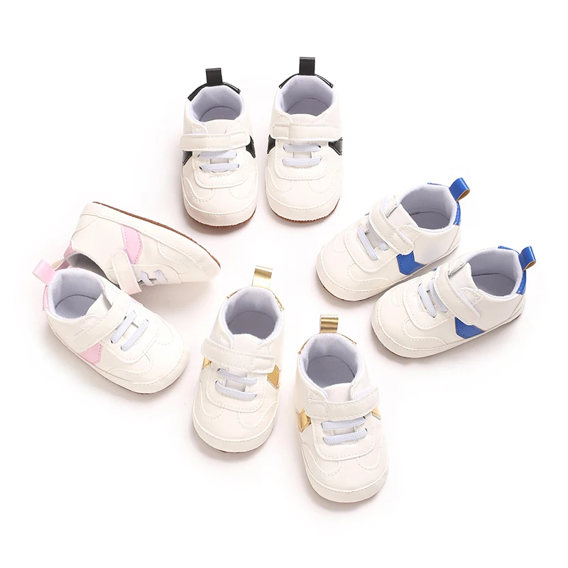 Infant Spring Shoe Newborn Infant Girls and Boys Recreational Baptism Non-Slip Walking Shoe White Soft-soled Sneaker Prewalker