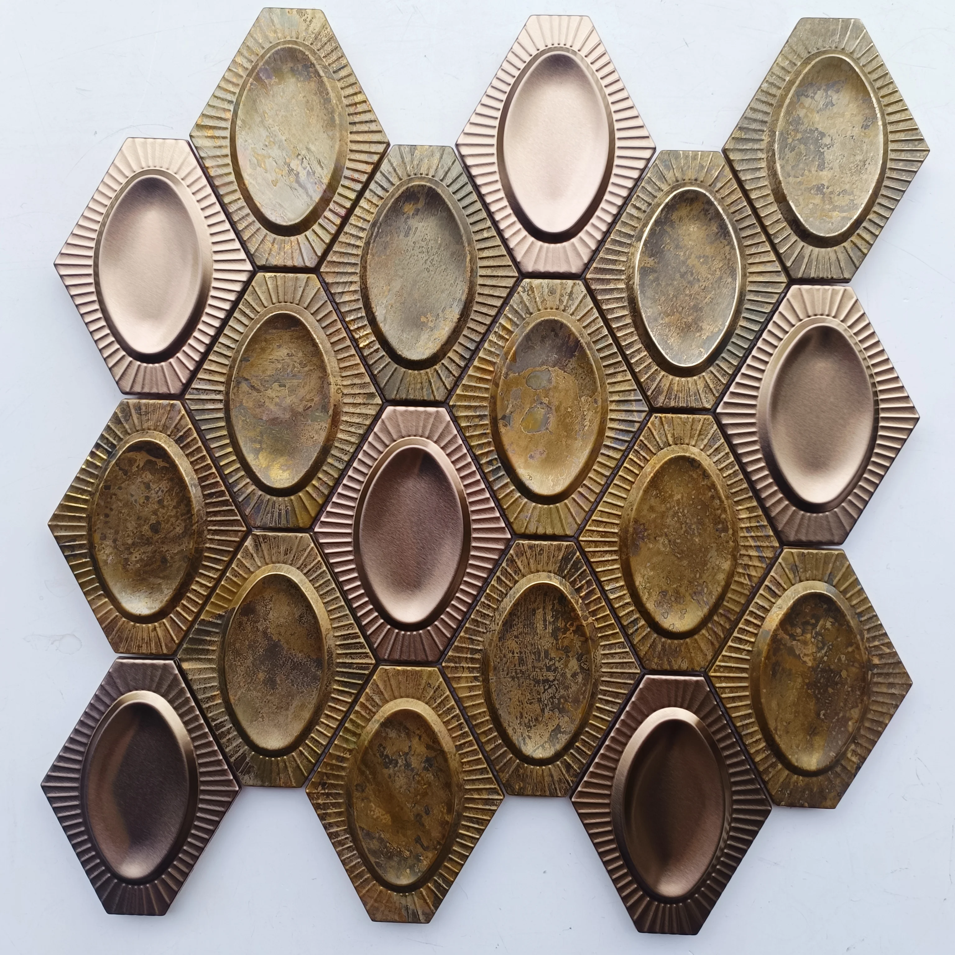 

Special design Copper metal mosaic background wall tile