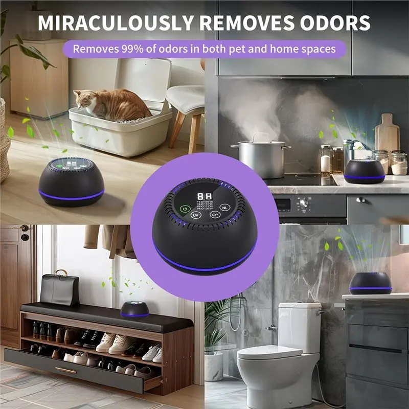 [HOT!A24R】 Ozone Machine 3-In-1 For Pet Odor Removal Air Purification With 10000Mah Battery, Works For Smoke, Home, Closet, Toil