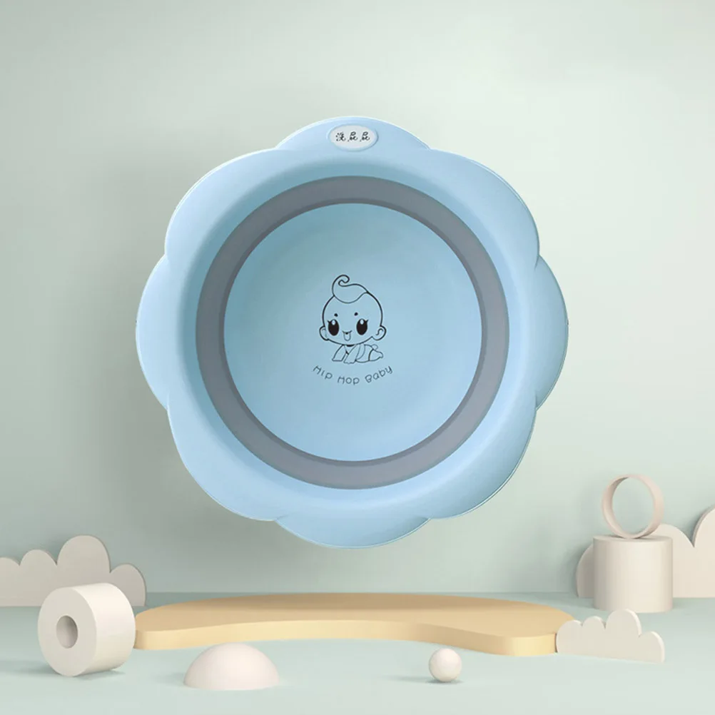 

Portable Washbasin Baby Washing Basins Telescopic Washbasins Blue Folding Child