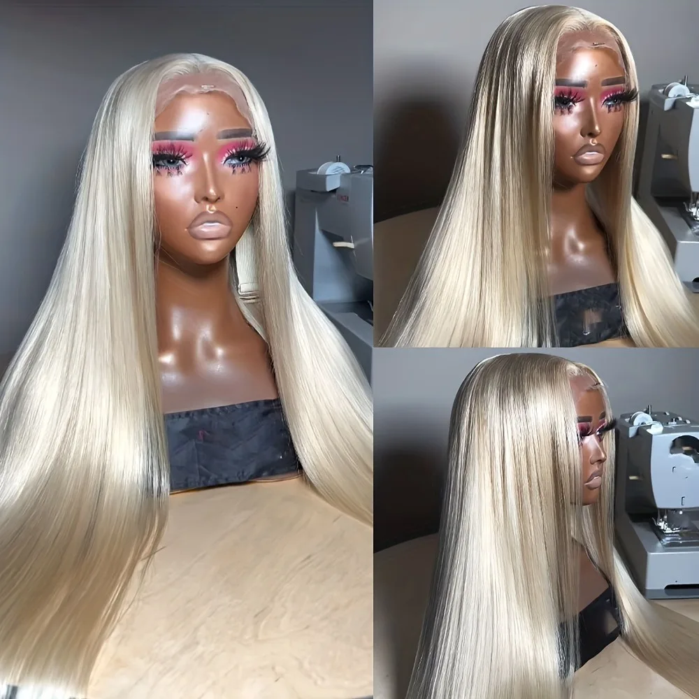 

Парик блондинки, длинный шелковистый прямой синтетический парик спереди, свободная часть, натуральный 13x4, фронтальный цветной парик для женщин, повседневная вечеринка, косплей