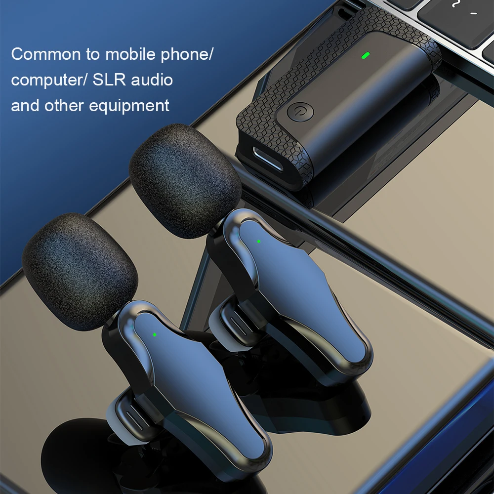 3.5mm Wireless Lavalier Microphone Camera Computer Android IOS Gaming Audio Video Recording Mic Live Broadcast Noise Cancelling