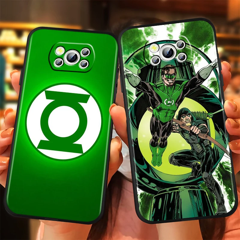 G-Greens L-Lanterns Comics For Xiaomi Mi Poco F5 F4 F3 X6 X5 X4 X3 M6 M5 M5S M4 M3 C65 Pro GT NFC 5G Black TPU Phone Case