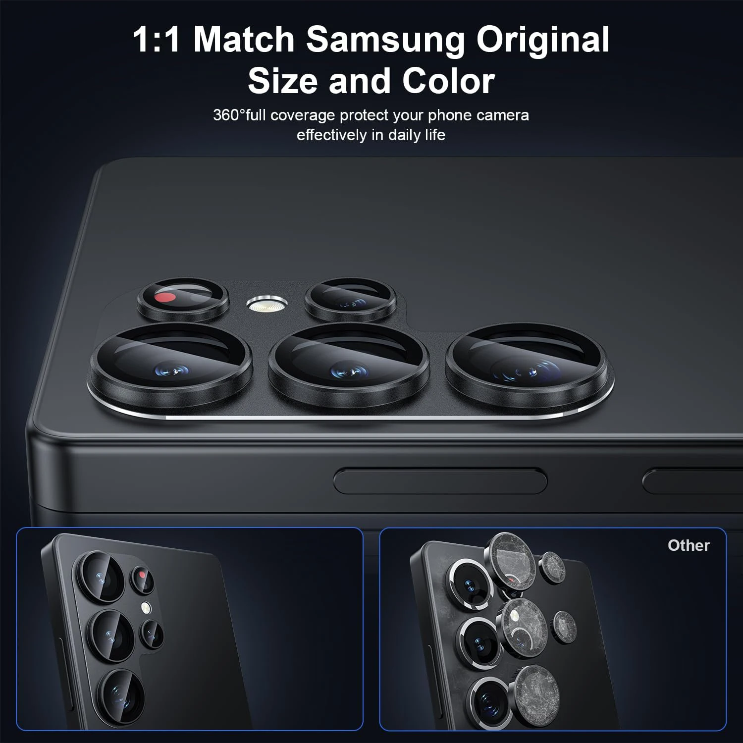 غطاء حماية لعدسة الكاميرا لهاتف سامسونج جالاكسي S25 الترا 5G 2025 S24 Plus S23 S25Ultra S25Plus ملحقات حماية الهاتف