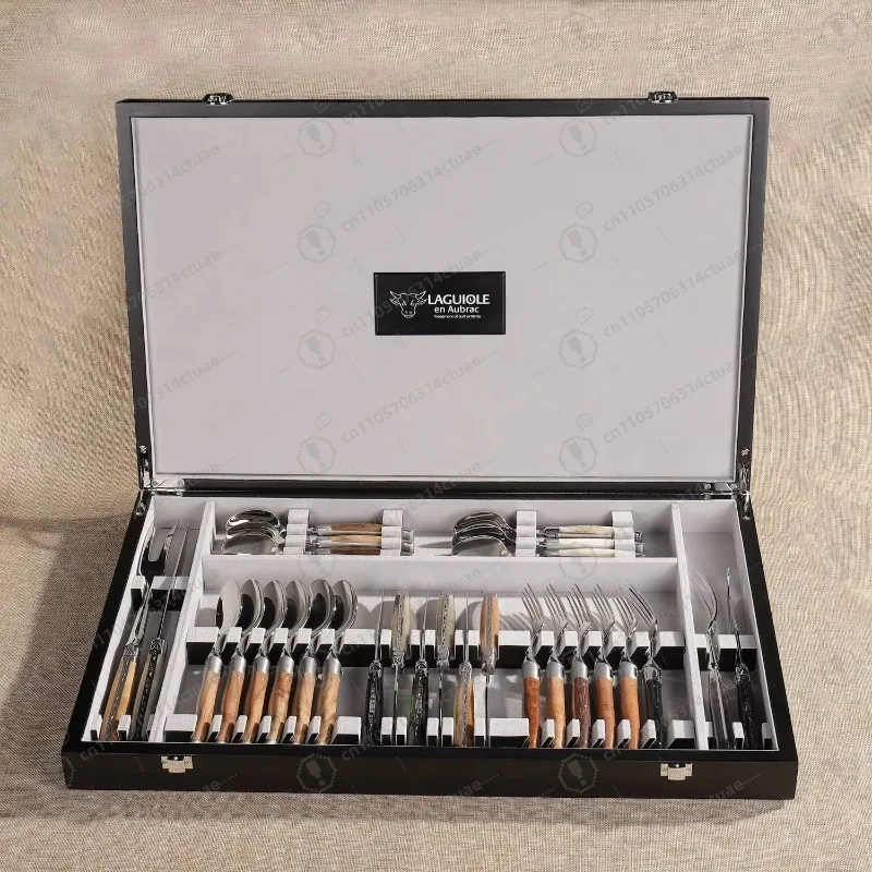 

Wooden Kitchen Utensil Set Storage Box - MDF Cutlery Organizer, Gift-Packaged Wooden Dinnerware Set