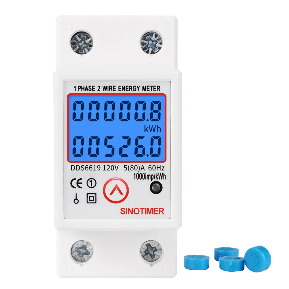 

110V Digital Single Phase Reset Zero Energy Meter kWh Voltage Current Power Consumption Meter Wattmeter Multimeter Din Rail