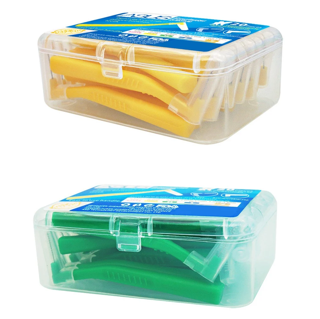 A01V-ASUS 40 шт. L-образная двухтактная межзубная щетка для ухода за полостью рта, отбеливание зубов, ортодонтическая зубочистка, тоже