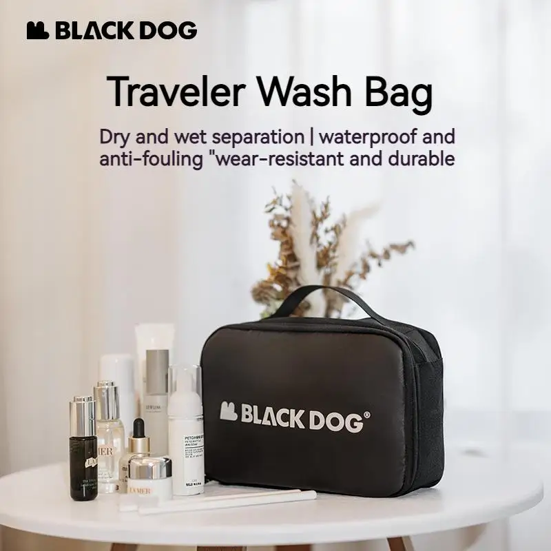 Naturehike-BLACKDOG Travel Wash Bag Waterproof Sorting Cosmetic Bag Dry-Wet Separation Makeup Waterproof Storage Bag Toolkit