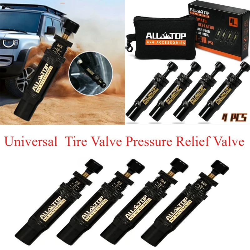 Universal 4pcs High-quality Desert Off-road Sand Tire Quick Release Valve Tire Valve Pressure Relief Valve Car Accessories