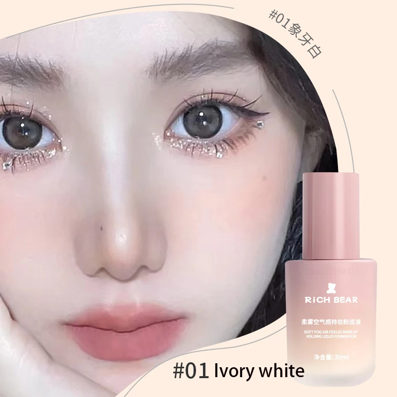 Creme bb líquido base corretivo à prova d'água cobertura completa iluminar rosto hidratante controle de óleo natural bb creme cosméticos