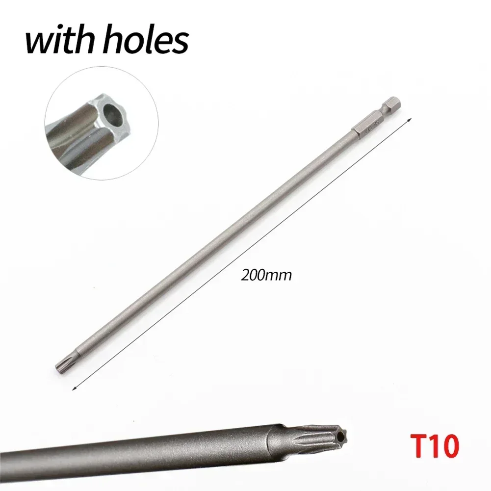 200mm Hollow Torx Screwdriver Bit 1/4 Inch Hex Shank Tool Magnetic Tip For Electric Screwdrivers T8 T15 T20 T25 T27 T30 T40