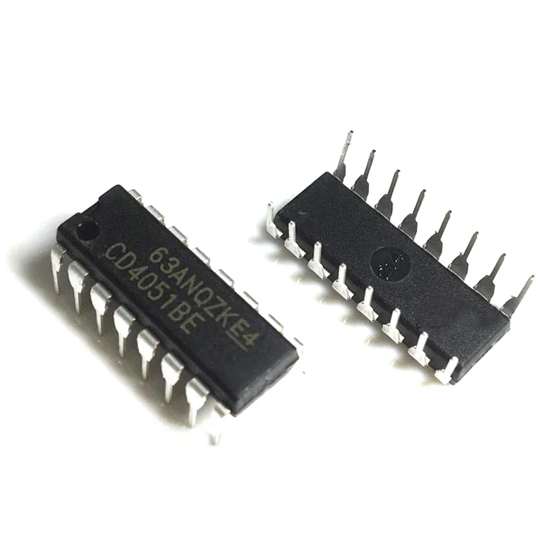 10PCS CD4051BE DIP16 CD4051 CD4051B 4051 DIP-16 CMOS 8-channel multiplexer with logic level switching function IC Chipset