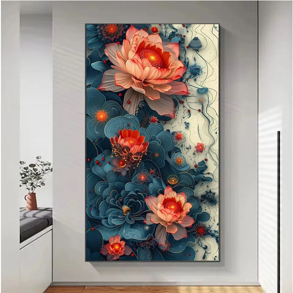 5D Diamond Painting Kit DIY Fantasy Huge Colorful Flowers Full Square Round Rhinestone Cross Stitch Handmade Mosaic Home Decor