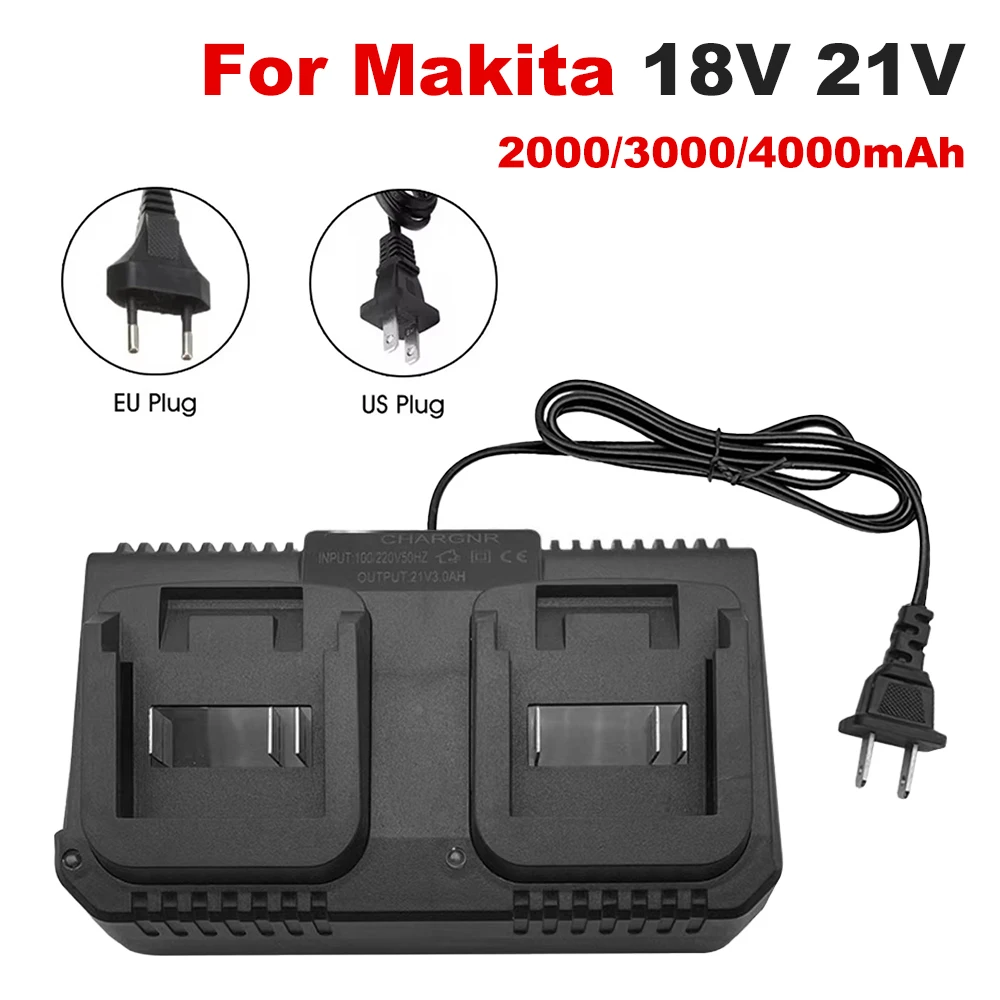 3A Lithium Battery Fast Charger 2 Way Power Tool Battery Charger EU/US Plug For Makita 18V 21V Battery BL1415/1815/1830/1850