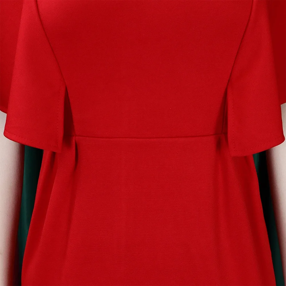 Elegant Bodycon Dress for Women 2024 O Neck Cut Out Ruffles Sheath Package Hips Mid Calf Professional Work Dress Midi Vestidos