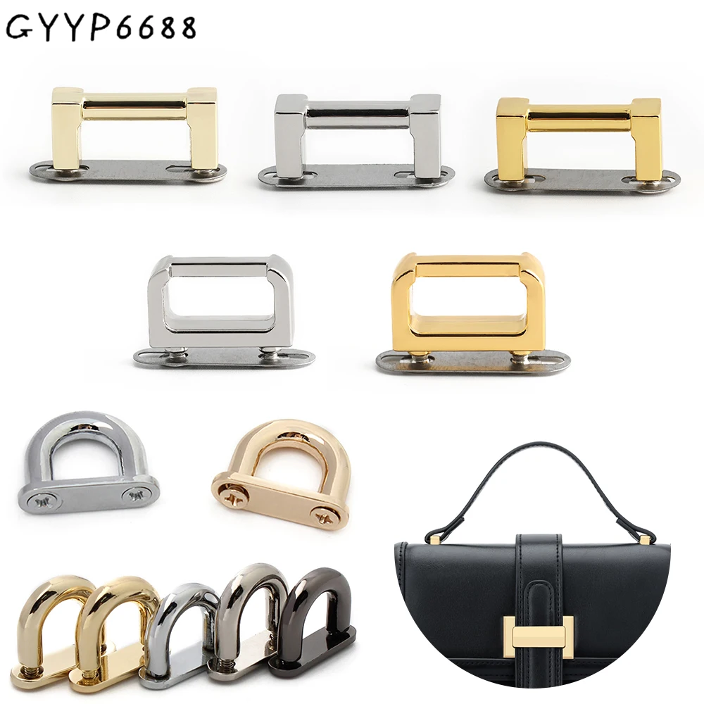 10/30/50PCS Metal Arch Bridge Bag Buckle With Washer For Handbag Strap D Ring Hook Side Clip Handle Connect Screw Accessories