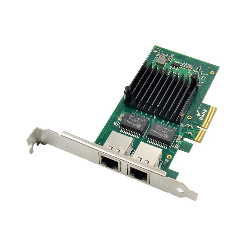 Sunweit ST727 محول الشبكة ثنائي المنفذ جيجابت إيثرنت PCIe X4 Lan Card I350-T2 NIC #1