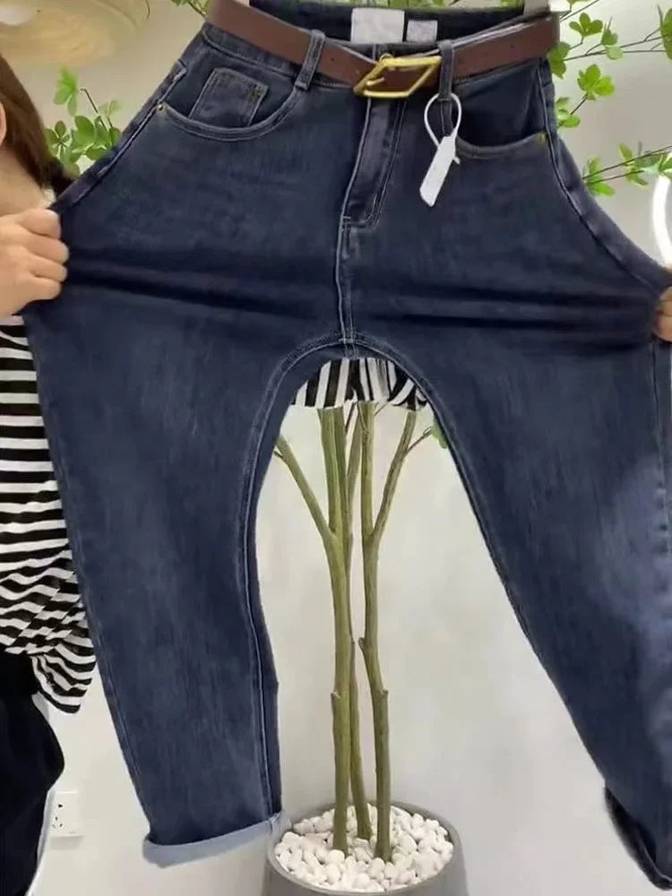 الفنية كسول المرأة قلم رصاص طماق بسيطة تنوعا الجينز النمط الياباني Harajuku العصرية Ins العصرية عالية الخصر نموذج جديد