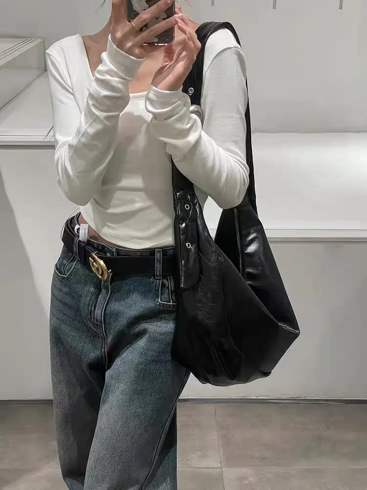 

Большая сумка для пельменей Bla в стиле ретро, новинка 2024, милая, крутая, пикантная мотоциклетная сумка через плечо для девочек, универсальная сумка на одно плечо...