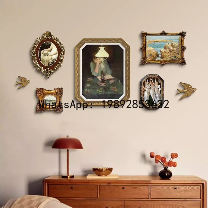 Photo Frame Set French Vintage Cupid Decorative Painting of The Living Room Combination Background
