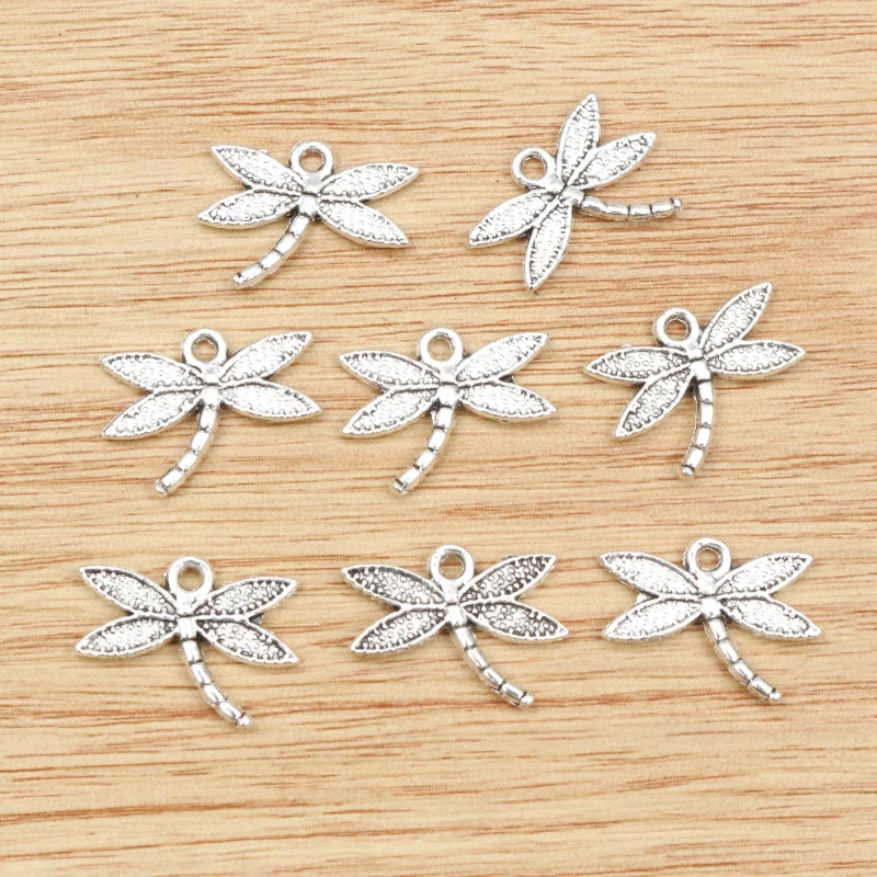 30pcs 18x14mm Antique Silver Plated Bronze Plated Dragonfly Handmade Charms Pendant:DIY for bracelet necklace