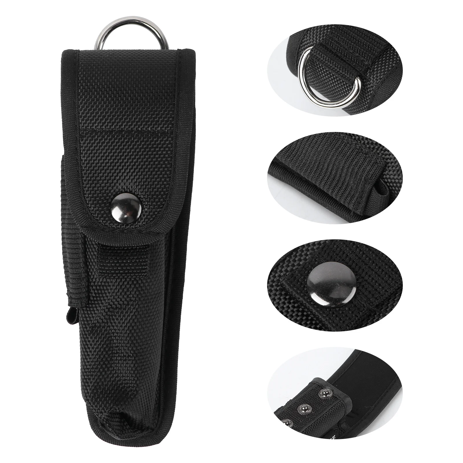 

1 шт., черный чехол для фонарика, прочный нейлоновый материал, чехол для фонарика для ремня, портативный электронный фонарик для кемпинга