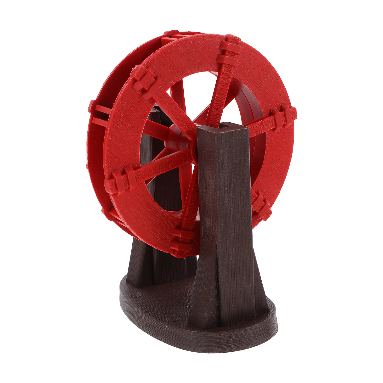 

Water Fountain Ornaments Fish Tank Wheel Micro Landscape Miniature Waterwheel Manual Steel Prop