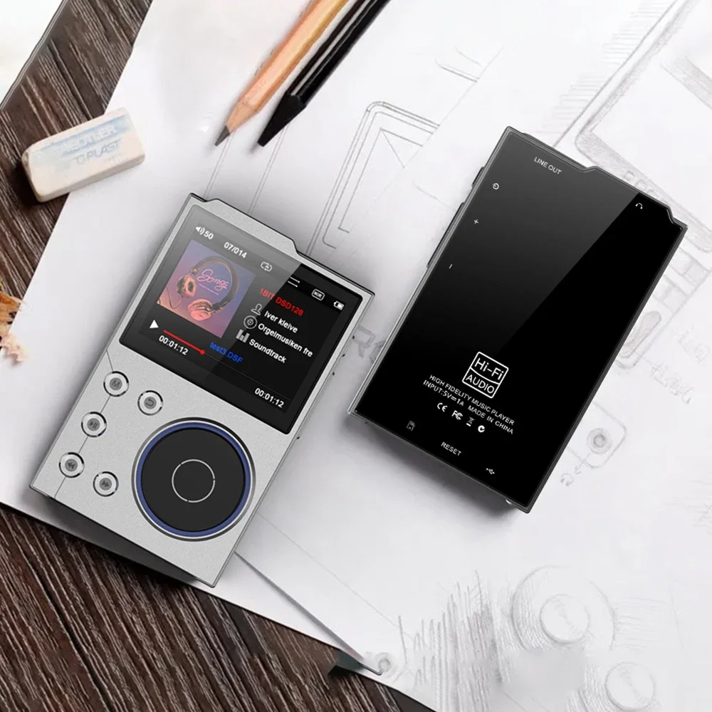 Digital Audio Music Player Hi-Fi Lossless DSD High Definition Portable MP3 Player Built in 16GB Memory, Supports Up to 128GB