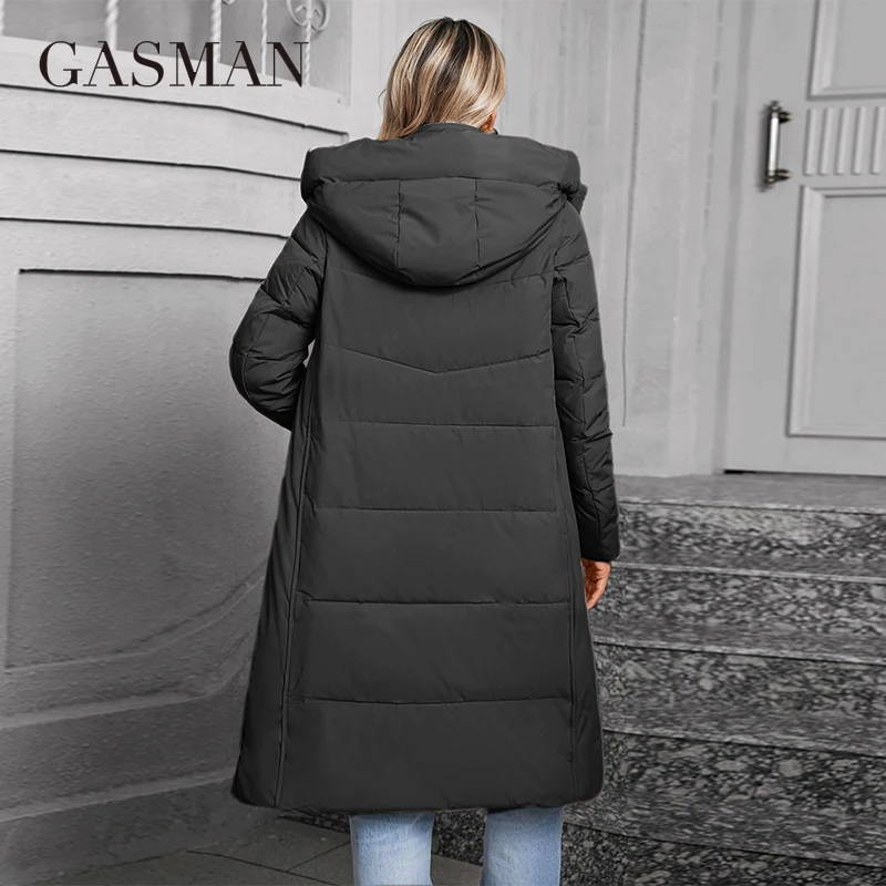 GASMAN 2024 Women\'s winter jacket fashion long Big pocket Coat women brand high-quality parka windproof warm down jackets 83323