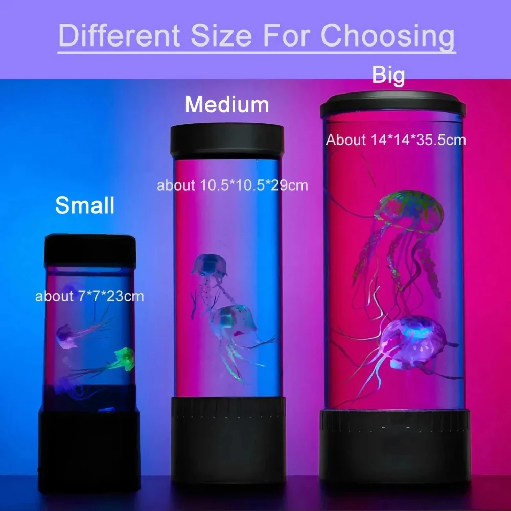 Jellyfish Lamp Aquarium Lampka Nocna 7 Colors Fancy LED USB Table Night Light Children's Gift Lighting for Home Bedroom Decor