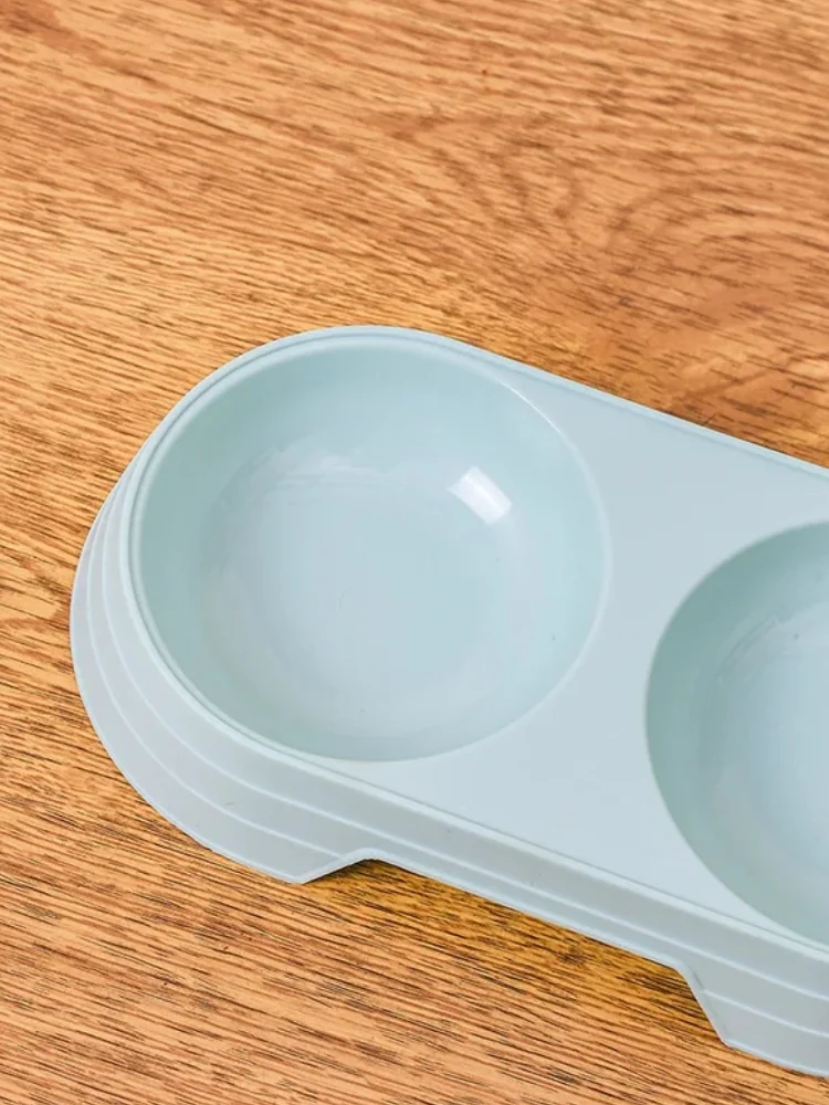 Double Plastic Pet Food Bowl, Drinking Tray, Feeder for Kitten and Dog, Cat Feeding Supplies, Pet Accessories dog bowl