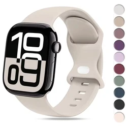 Silicone Band for Apple Watch Strap 44mm 46mm 40mm 41mm 42mm 45mm Sport Bracelet Iwatch Series 11 10 9 8 7 6 5 SE Ultra 3 2 49mm