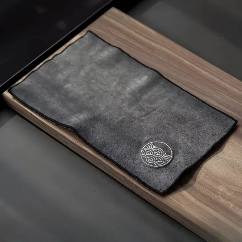 

Водопоглощающее чайное полотенце, чайная ткань, утолщенная ткань для журнального столика, полотенце для чайной посуды в стиле дзен, хлопковая льняная тряпка, аксессуары для чайного стола