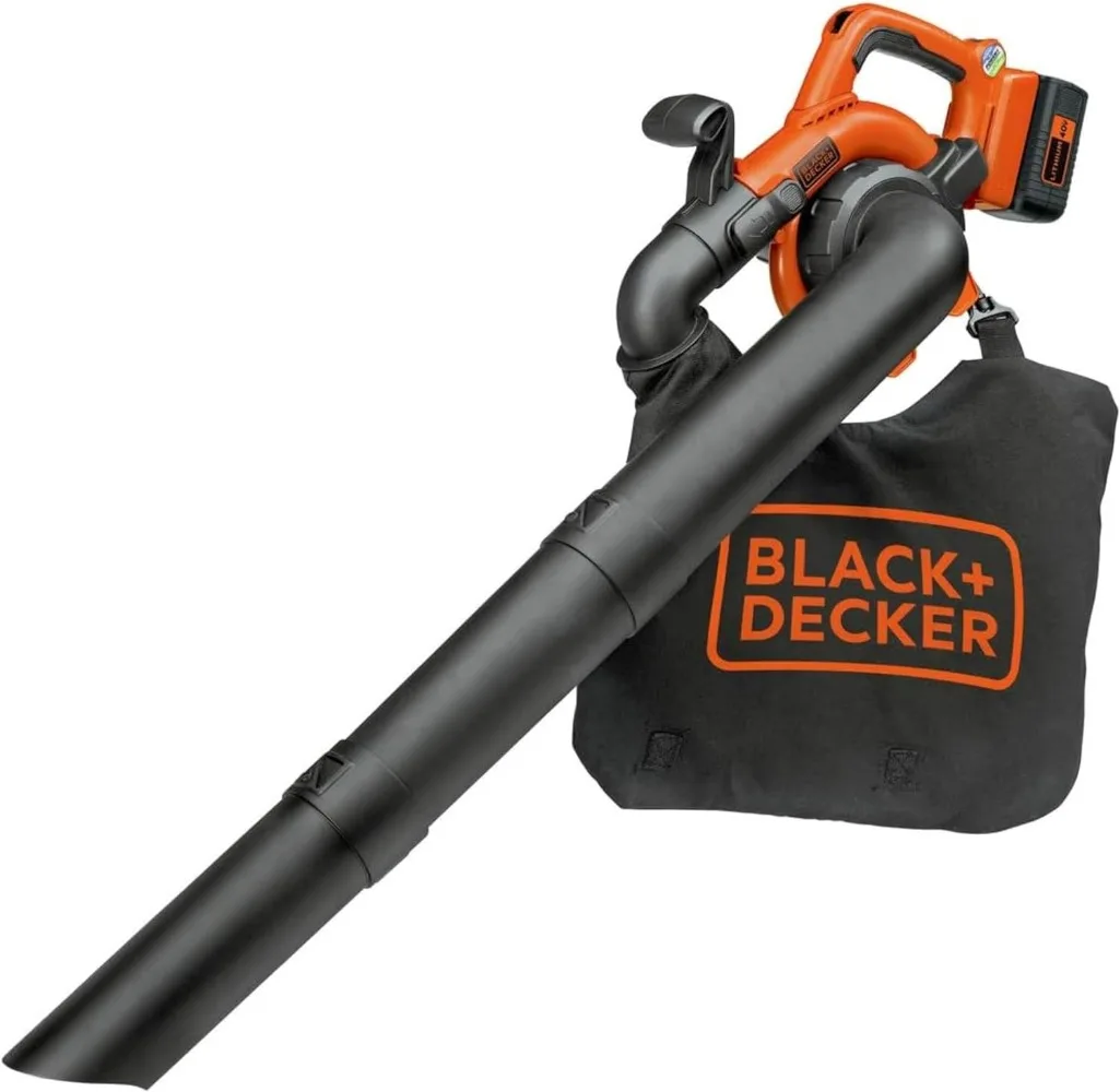 40V Cordless Leaf Blower Kit, 120 mph Air Speed, 6-Speed Dial, Built-In Scraper, With Collection Bag, Battery and Charger