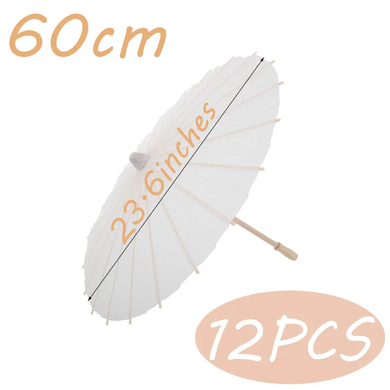8/12/24/36/50PCS 60/84cm Wit Papier Paraplu Bruiloft Papieren Parasol voor Gasten Paraplu voor Baby Shower Party Decor Foto Props