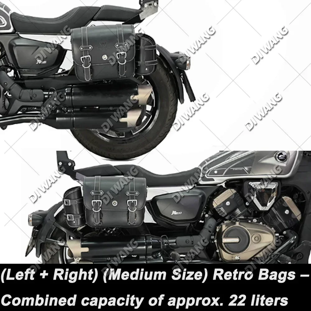 For QJMOTOR SRV600 Flash600 Motorcycle Retro Side Bag Waterproof Side Pannier Helmet Bag With Quick Release Bracket