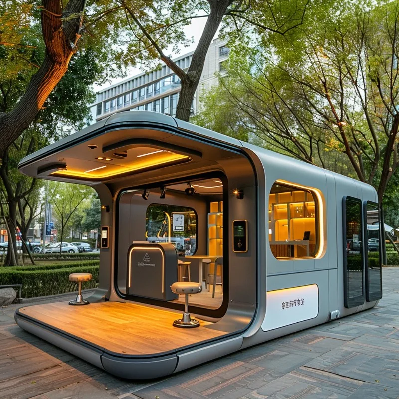 Space Capsule Mobile Homestay Container, Coffee Shop Holiday Triangle House Sightseeing Room, Commercial Exhibition