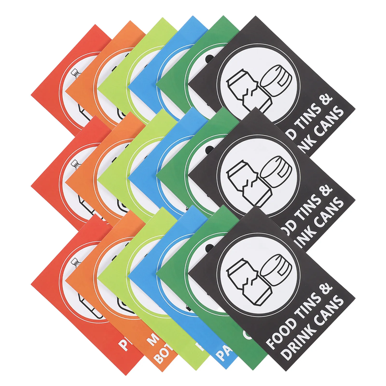 18Pcs Recycling Bin Stickers 6.9x5.1 Inch Self Adhesive Weatherproof Trash Can Labels Compost Recycling Sorting Decals for Home