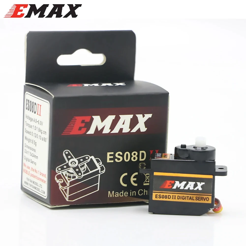 1/2/4/8 pcs EMAX ES08DII 4.8-6V 9g Plastic Digital Micro Servo With Futaba JR Plug For RC Helicopter Airplane Accessories