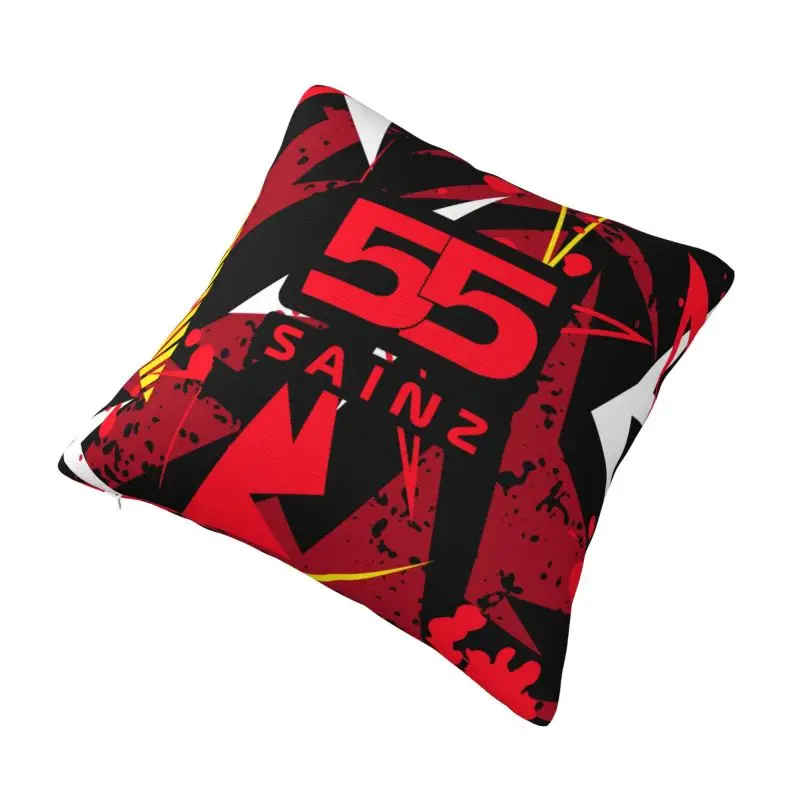 Custom Carlos Sainz 55 Formula Racing Driver Pillowcase Luxury Cushion Cover Square Pillowcase