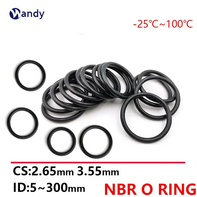 

Nitrile Butadiene Rubber NBR Sealing Ring CS 2.65mm 3.55mm Repair Skeleton Oil Seal Gasket O Ring Seal Washer OD 5mm~300mm