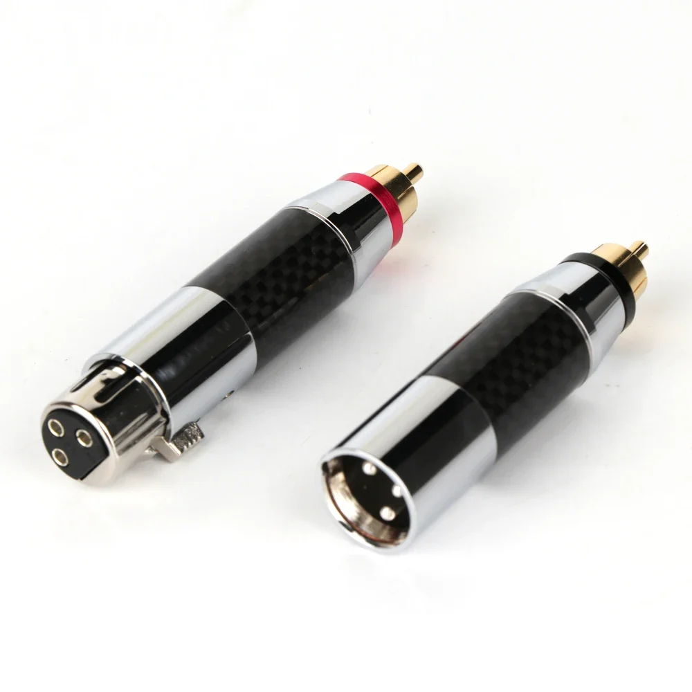 

2 шт., высококачественный балансировочный разъем XLR из углеродного волокна к разъему RCA, разъем Hi-Fi, 3-контактный разъем XLR «мама» на RCA «папа», адаптер аудиоразъема