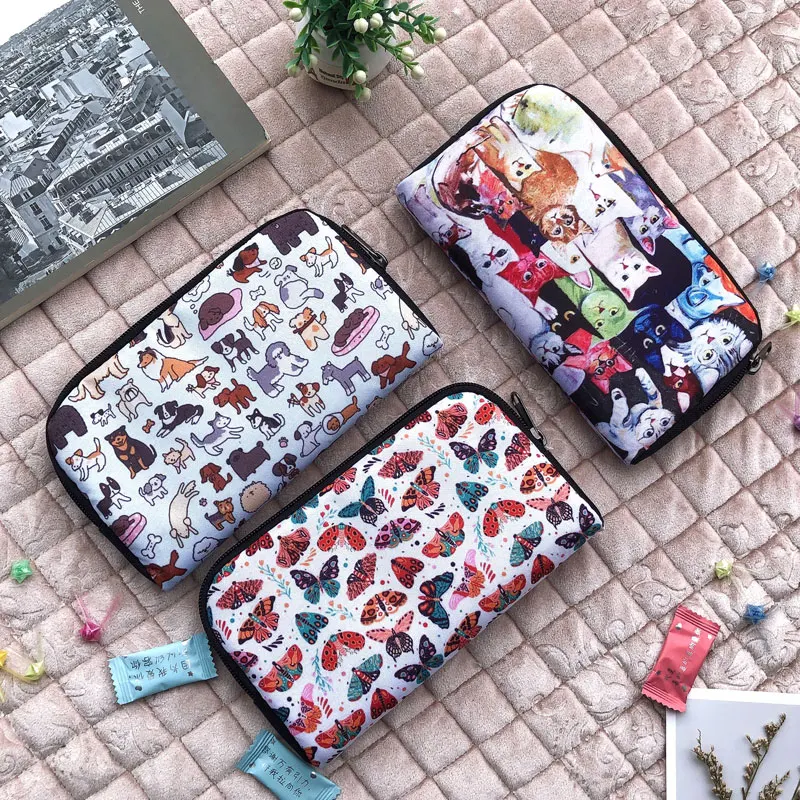 Cute Dog Print Cosmetic Case Shih Tzu Women Makeup Pouch Bichon Frise/maltese Dog Jewelry Organizer  Puppy Cosmetic Bag Wash Bag