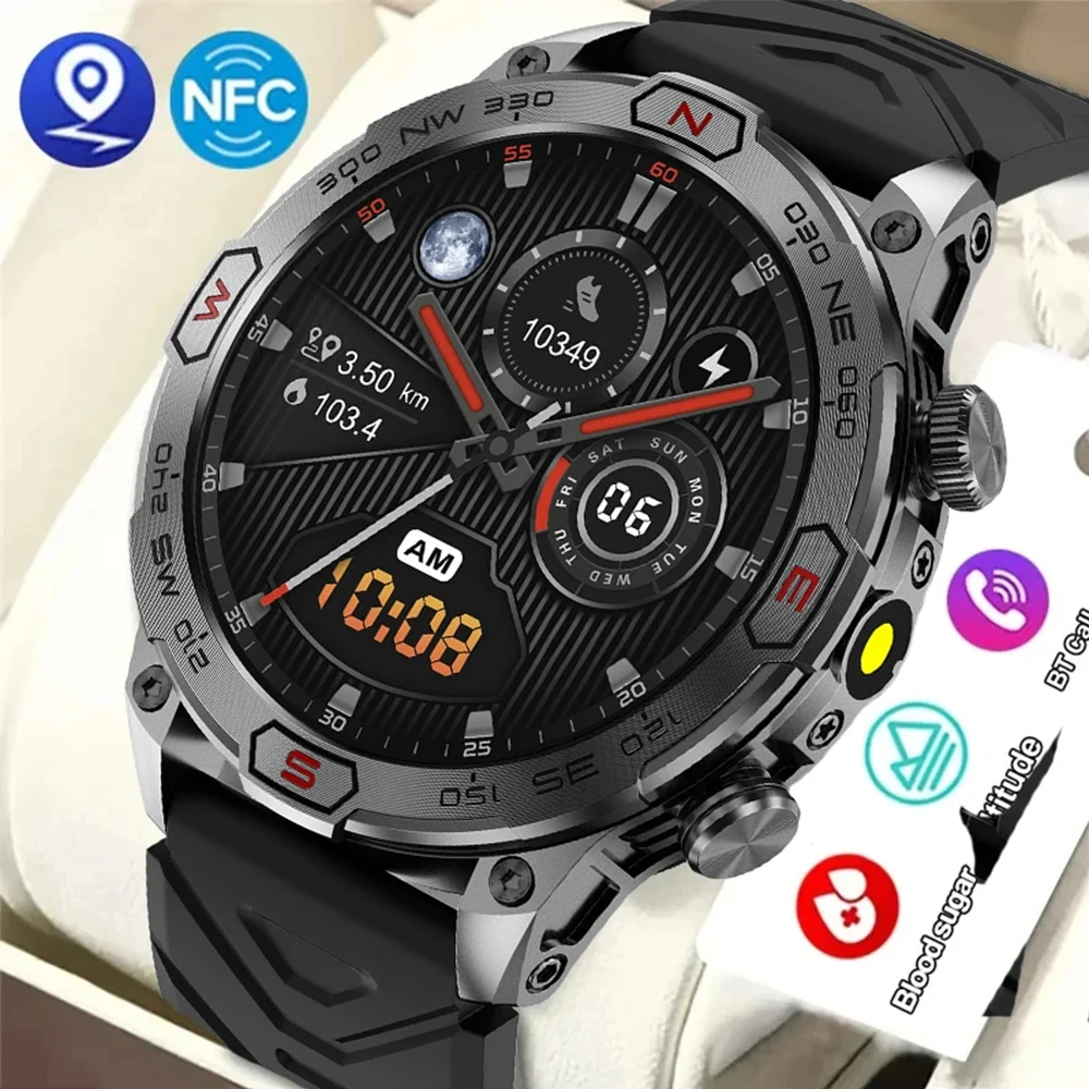 

New 2024 Men's Intelligent Bluetooth Calling 5.2 Watch 1.39-inch IPS Round Screen Full View Heart Rate Monitoring Health Watch