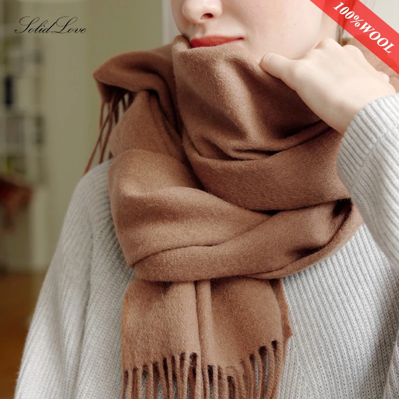 Winter Scarf Women  Wool Scarves Adult Scarves for ladies 100% Wool scarft women Fashion Cashmere Poncho Wrap