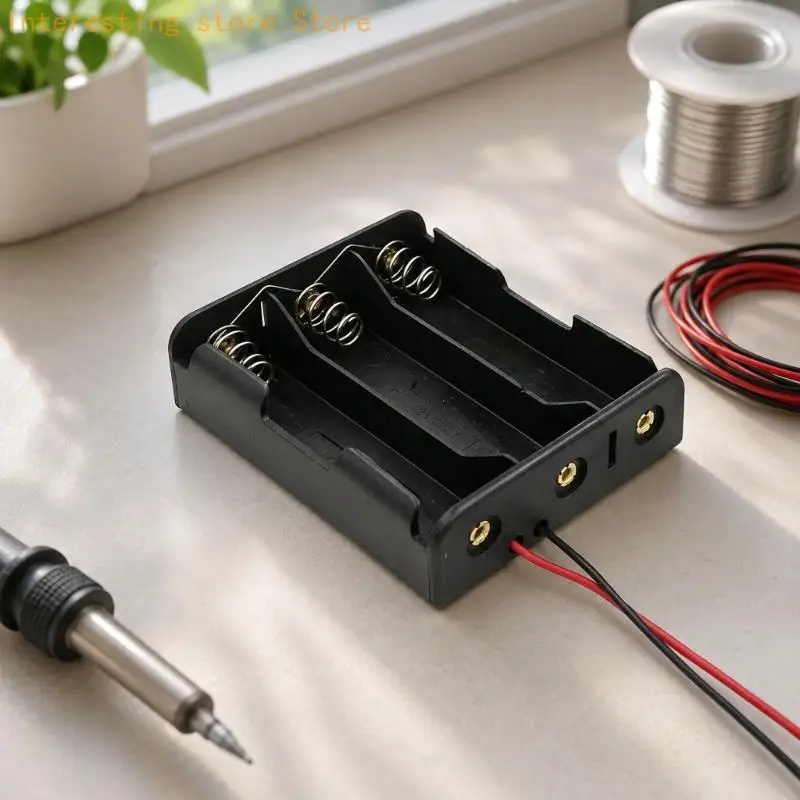 18650-Batteriefach mit Kabelausgang für die Zellpaketmontage, Federkontakthalter für Elektronikreparaturaufgaben 55KC – Detail 9