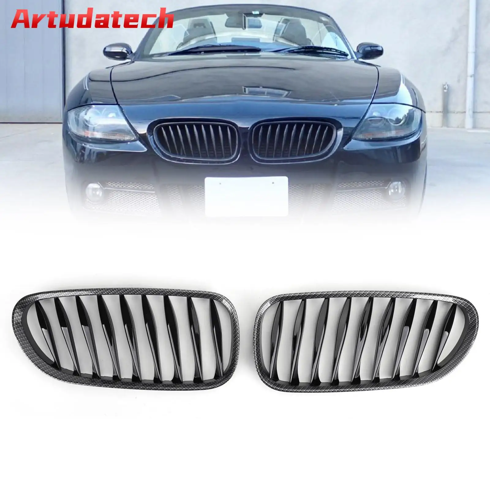 

Решетка переднего забора Artudatech из АБС-пластика из углеродного волокна, подходит для BMW Z4 E85 E86 2003-2008